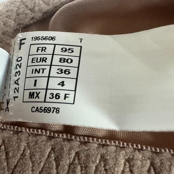 Simone Perele Bra 36F Caresse Full Cup U/W + Large Bikini Panties Coco Brown NWT - Picture 7 of 15